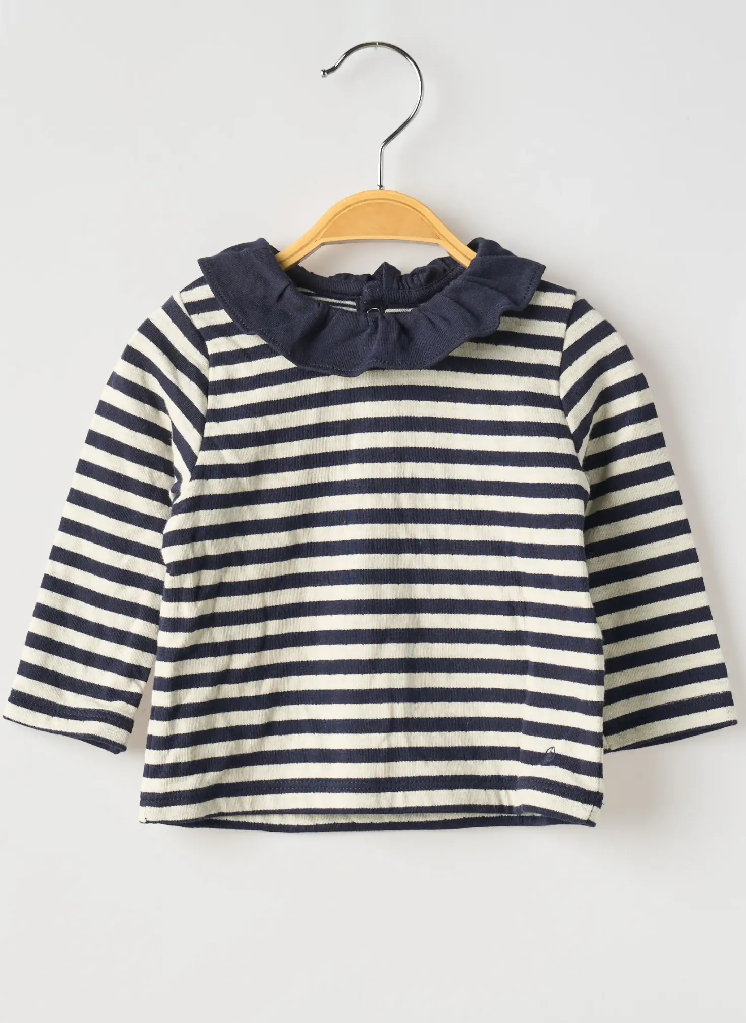 T-shirt Petit Bateau Bleu Manches Longues