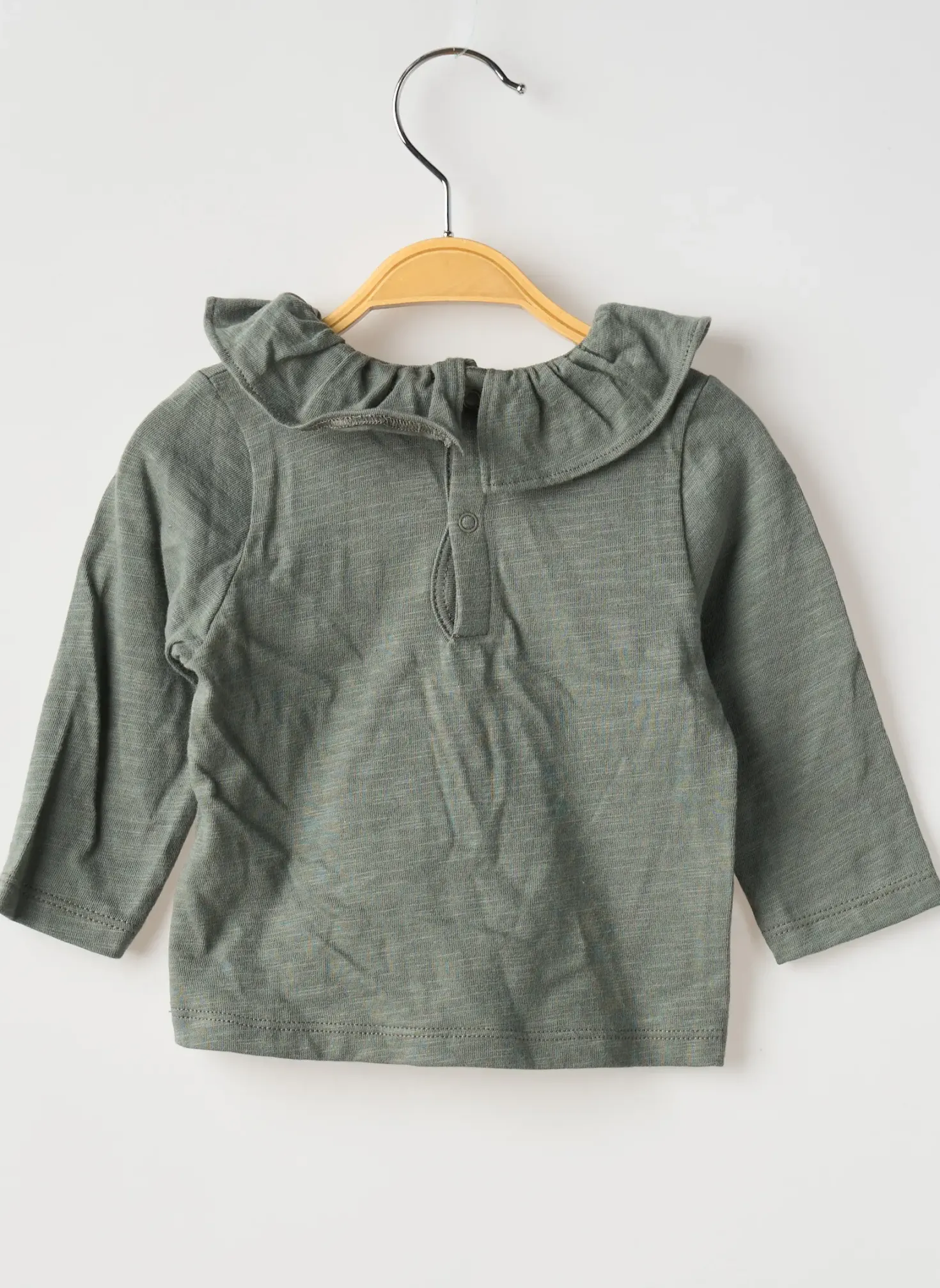 T-shirt Petit Bateau Vert Manches Longues