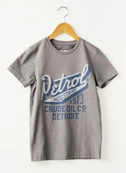 T-shirt Petrol Industries Gris Manches Courtes