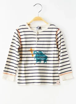 T-shirt 3 Pommes Beige Manches Longues