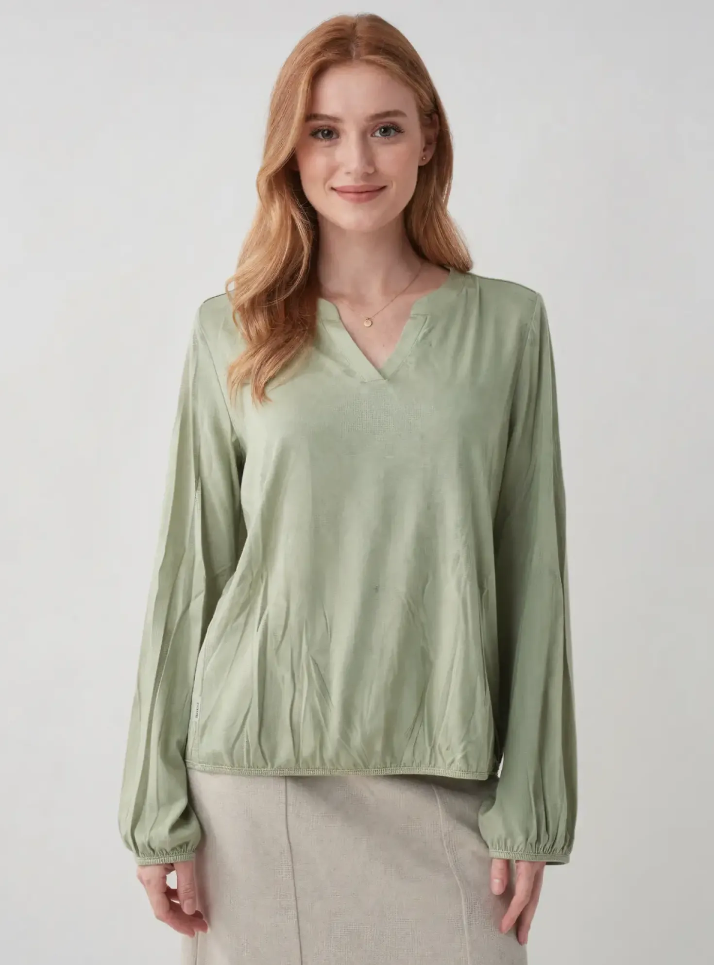 T-shirt Ragwear Vert Manches Longues