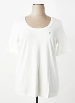 T-shirt Sheego Blanc Manches Courtes