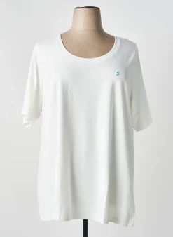 T-shirt Sheego Blanc Manches Courtes