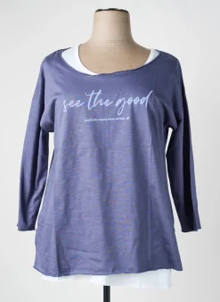 T-shirt Sheego Bleu Manches 3/4