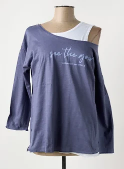 T-shirt Sheego Bleu Manches 3/4