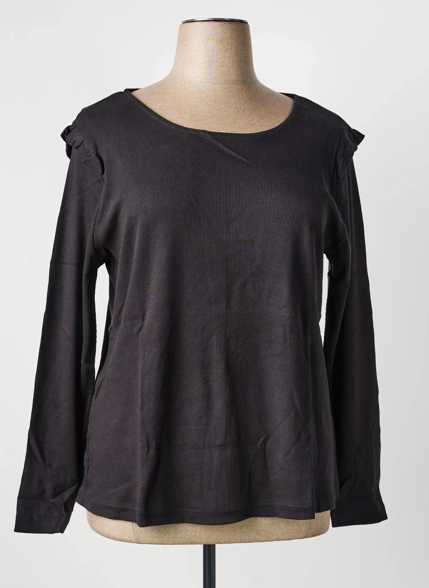 T-shirt Sheego Noir Manches Longues