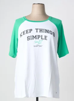 T-shirt Sheego Vert Manches Courtes