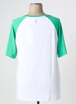 T-shirt Sheego Vert Manches Courtes