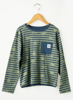 T-shirt Sucre D'orge Vert Manches Longues