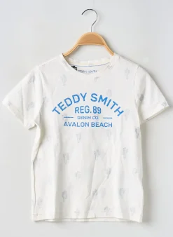 T-shirt Teddy Smith Blanc Manches Courtes