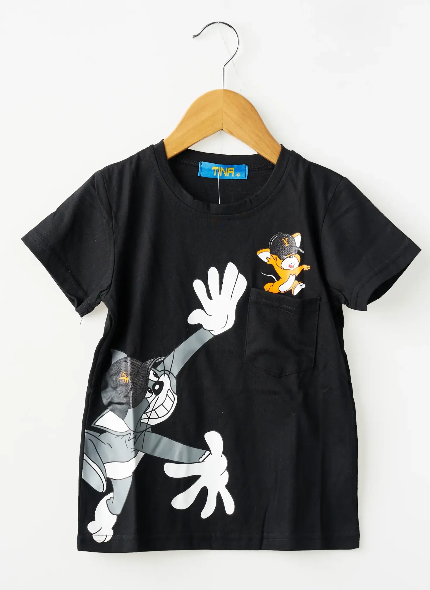 T-shirt Tina Fashion Noir Manches Courtes