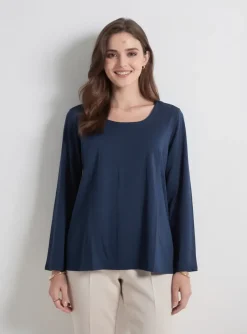 T-shirt Tom Tailor Bleu Manches Longues