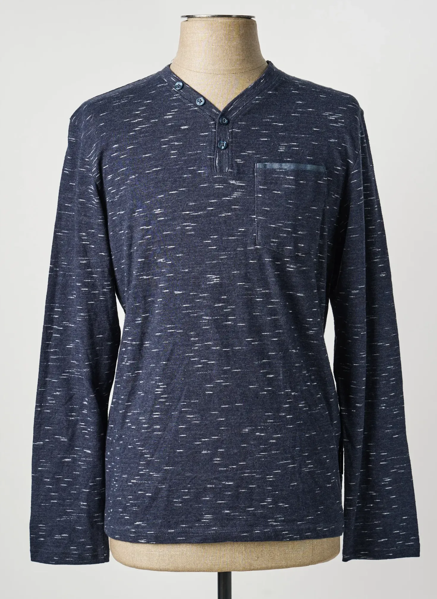 T-shirt Tom Tailor Bleu Manches Longues