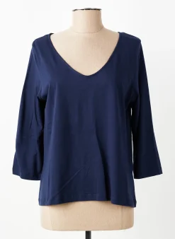 T-shirt Yerse Bleu Manches 3/4