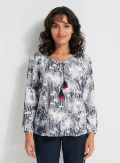 Tunique Manches Longues Orientique Naturally Bleu