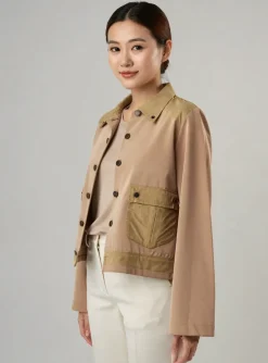 Veste Casual Double Jeu Beige