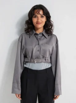 Veste Casual Garconne Gris